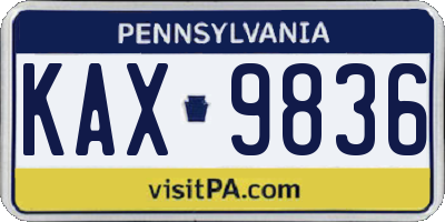 PA license plate KAX9836