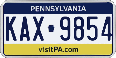 PA license plate KAX9854