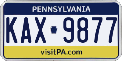 PA license plate KAX9877
