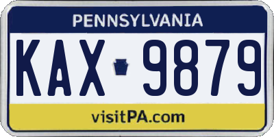 PA license plate KAX9879