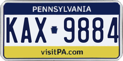 PA license plate KAX9884