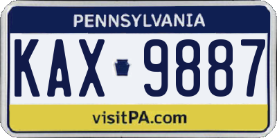 PA license plate KAX9887