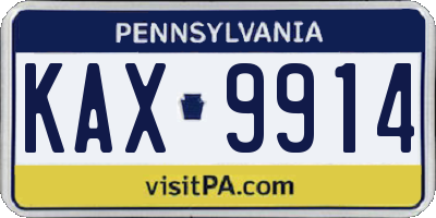 PA license plate KAX9914