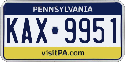 PA license plate KAX9951