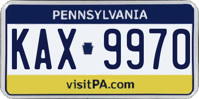 PA license plate KAX9970