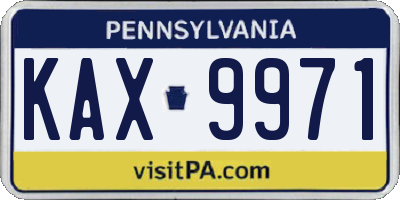 PA license plate KAX9971