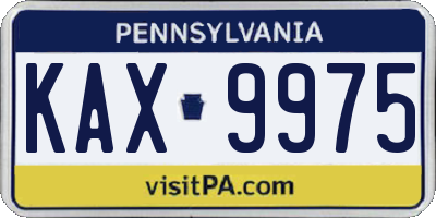 PA license plate KAX9975