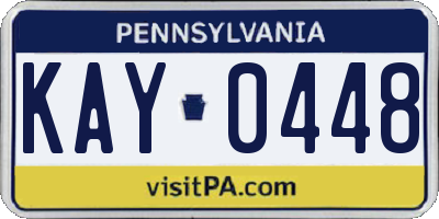 PA license plate KAY0448