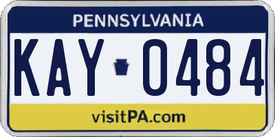 PA license plate KAY0484