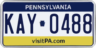 PA license plate KAY0488