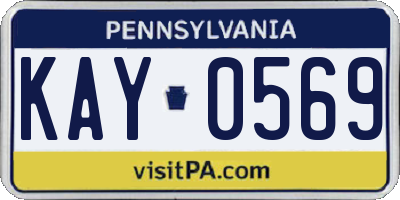 PA license plate KAY0569