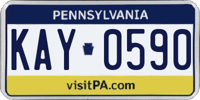 PA license plate KAY0590