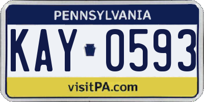 PA license plate KAY0593