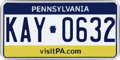 PA license plate KAY0632