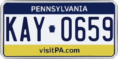 PA license plate KAY0659