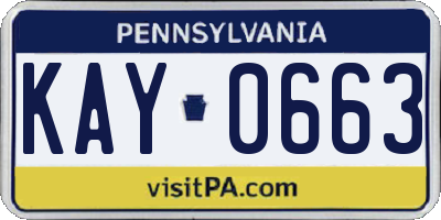 PA license plate KAY0663