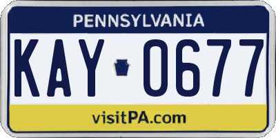 PA license plate KAY0677