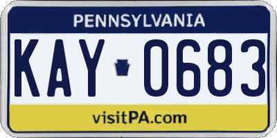 PA license plate KAY0683