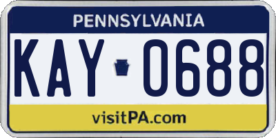 PA license plate KAY0688