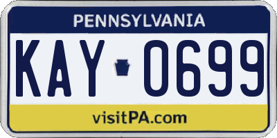 PA license plate KAY0699
