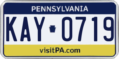 PA license plate KAY0719