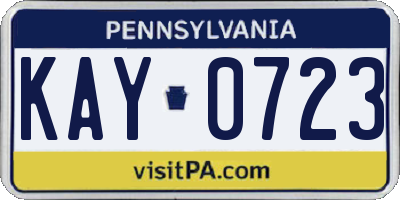 PA license plate KAY0723