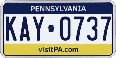 PA license plate KAY0737