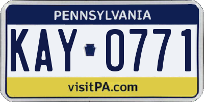 PA license plate KAY0771