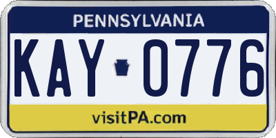 PA license plate KAY0776