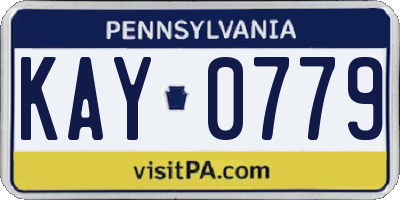 PA license plate KAY0779