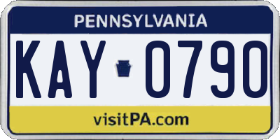 PA license plate KAY0790