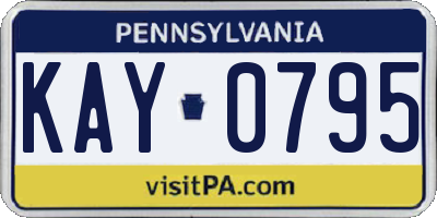 PA license plate KAY0795