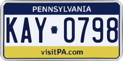 PA license plate KAY0798