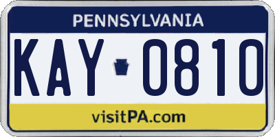 PA license plate KAY0810
