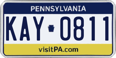 PA license plate KAY0811