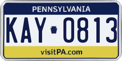 PA license plate KAY0813