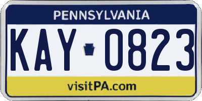 PA license plate KAY0823