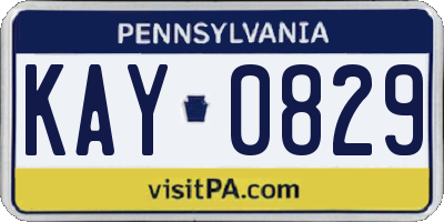 PA license plate KAY0829