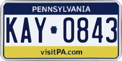 PA license plate KAY0843