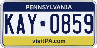 PA license plate KAY0859
