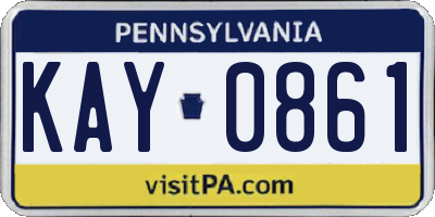 PA license plate KAY0861