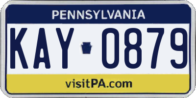 PA license plate KAY0879