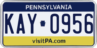 PA license plate KAY0956