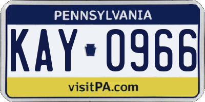 PA license plate KAY0966