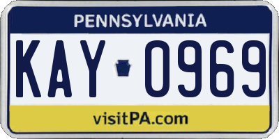 PA license plate KAY0969