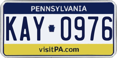PA license plate KAY0976