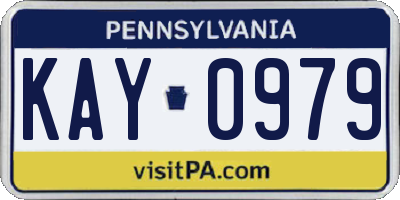 PA license plate KAY0979