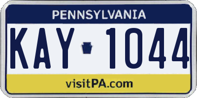 PA license plate KAY1044