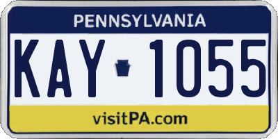 PA license plate KAY1055