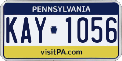 PA license plate KAY1056